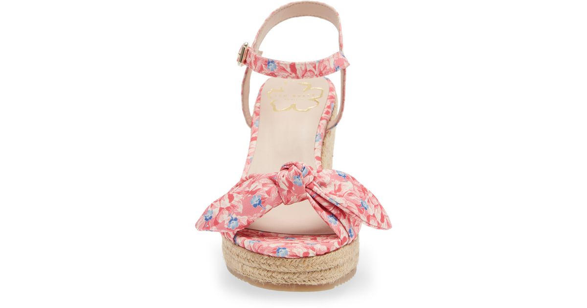 Ted Baker Bryah New Romance Wedge Sandal in Pink | Lyst