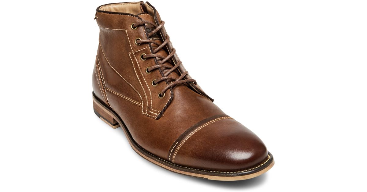 Steve Madden Jeffries Cap Toe Boot in Brown for Men Lyst