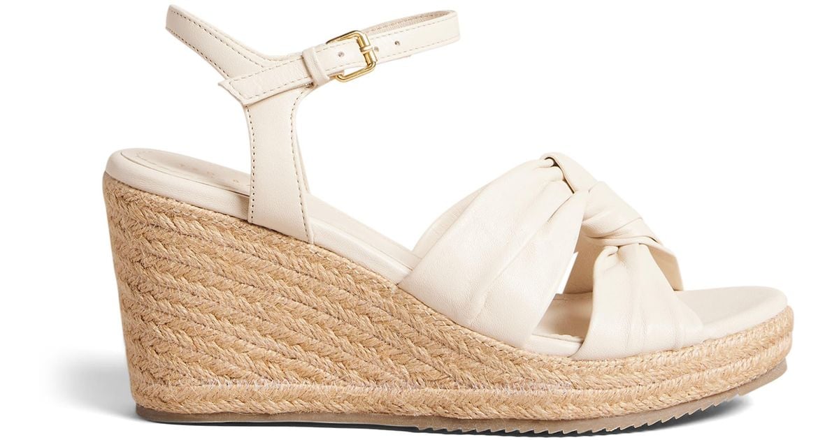 Ted Baker Carda Knot Espadrille Platform Wedge Sandal in White Lyst