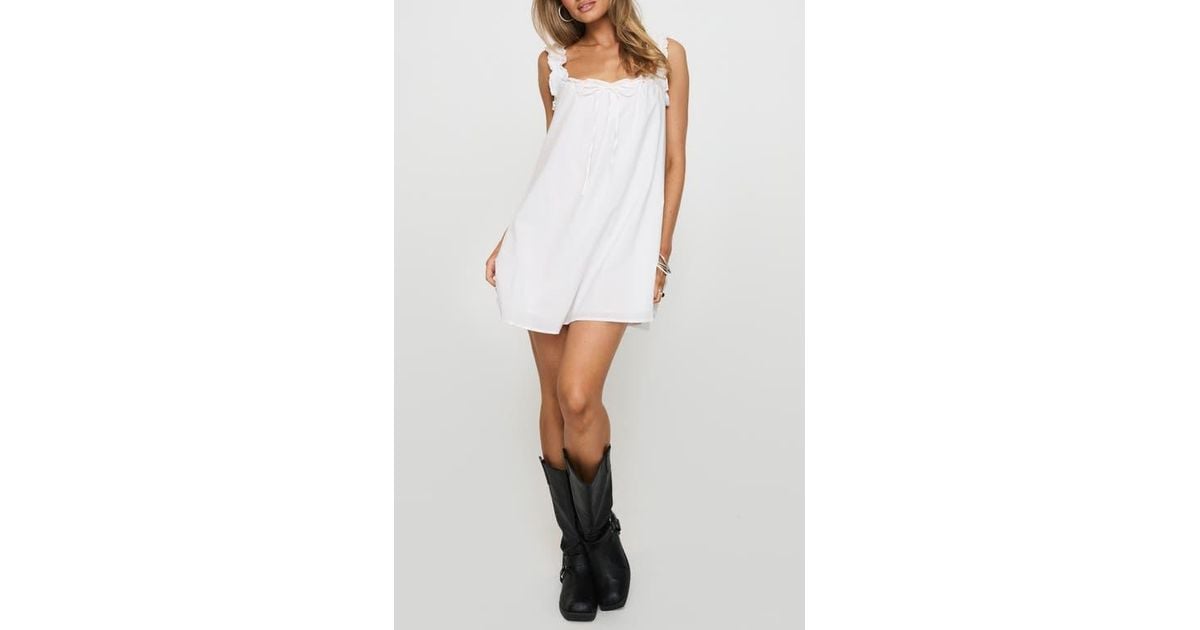knee length dresses for ladies Swing Mini Dress White Petite