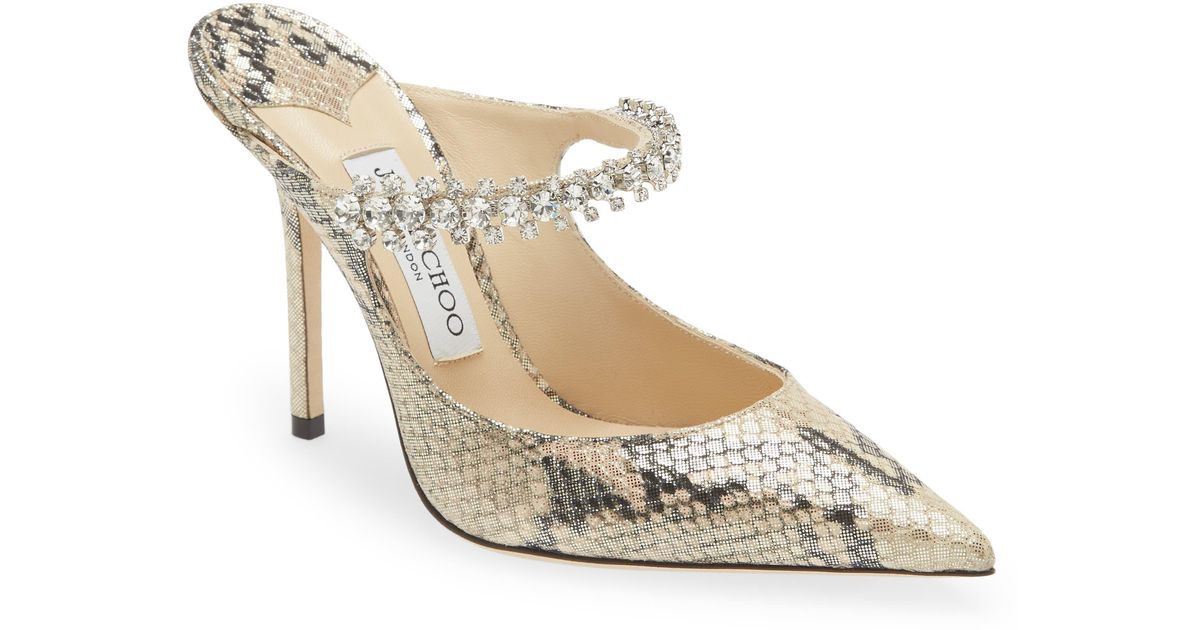 bing crystal embellished mule