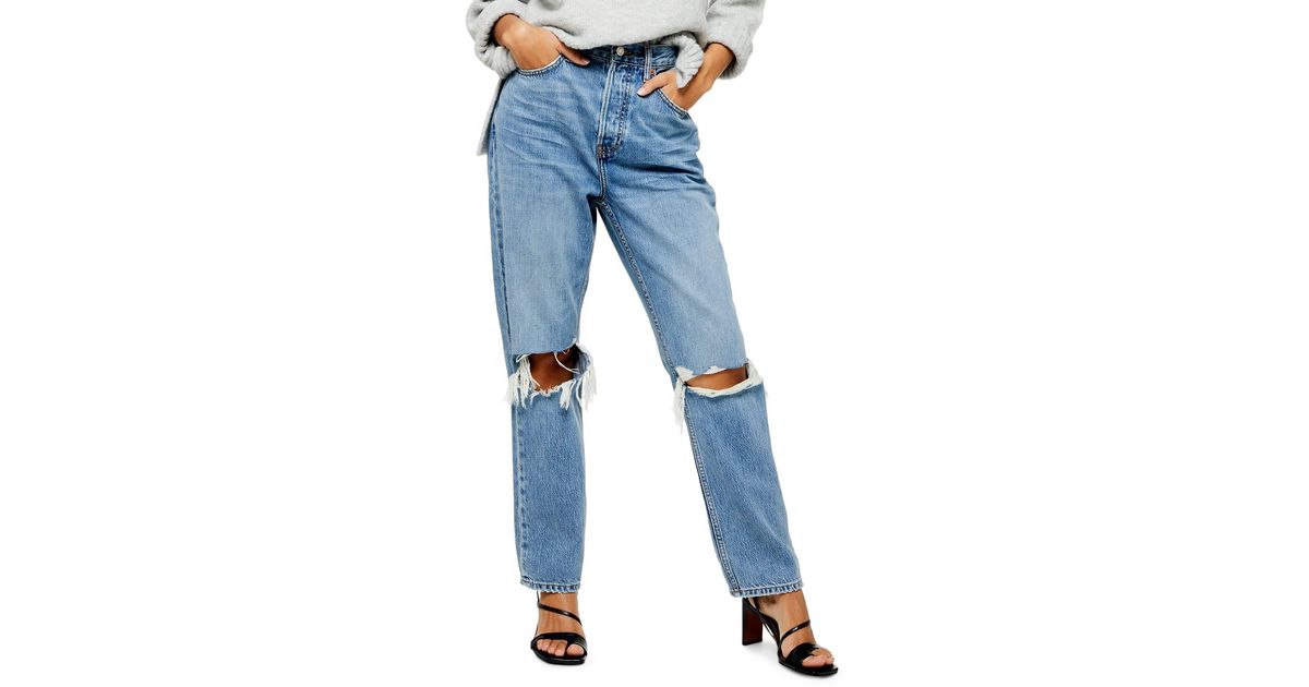 ripped high waist dad jeans topshop