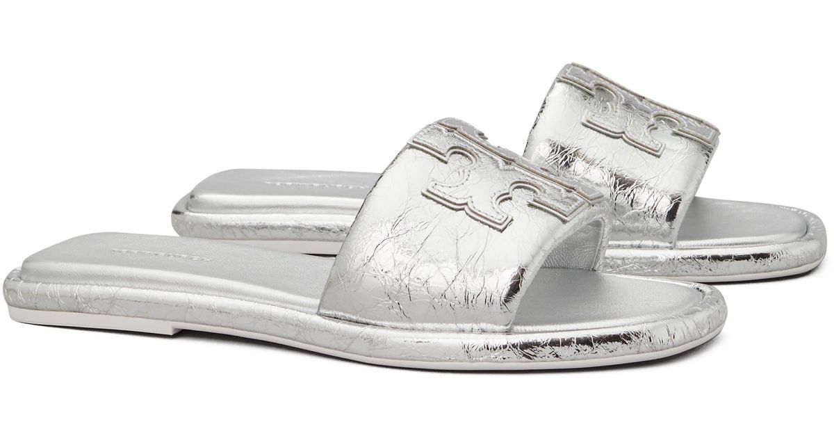 Tory Burch Double T Sport Slide Sandal in White Lyst