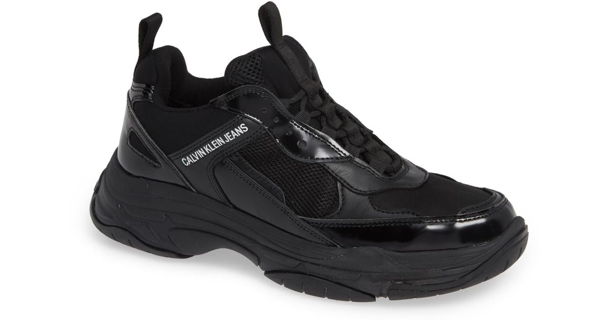 calvin klein leather chunky trainers