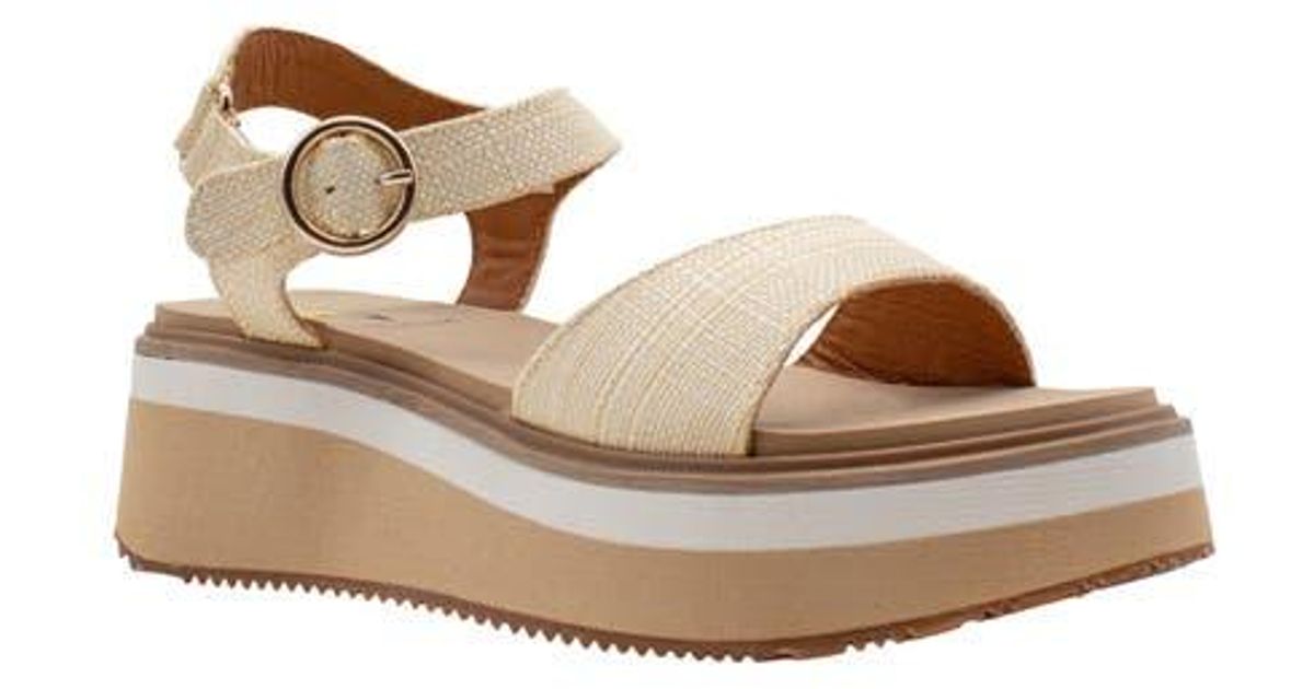 Styling Volatile Platform Volatile Porcini Ankle Strap Platform Sandal in Natural | Lyst