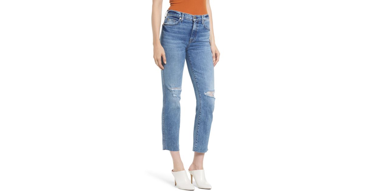 7 for all mankind high waist straight leg
