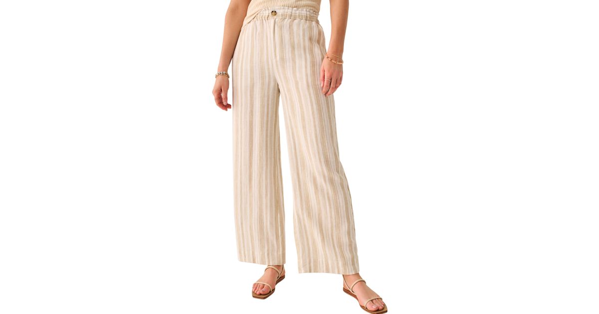 Faherty Monterey Linen Pants in White | Lyst
