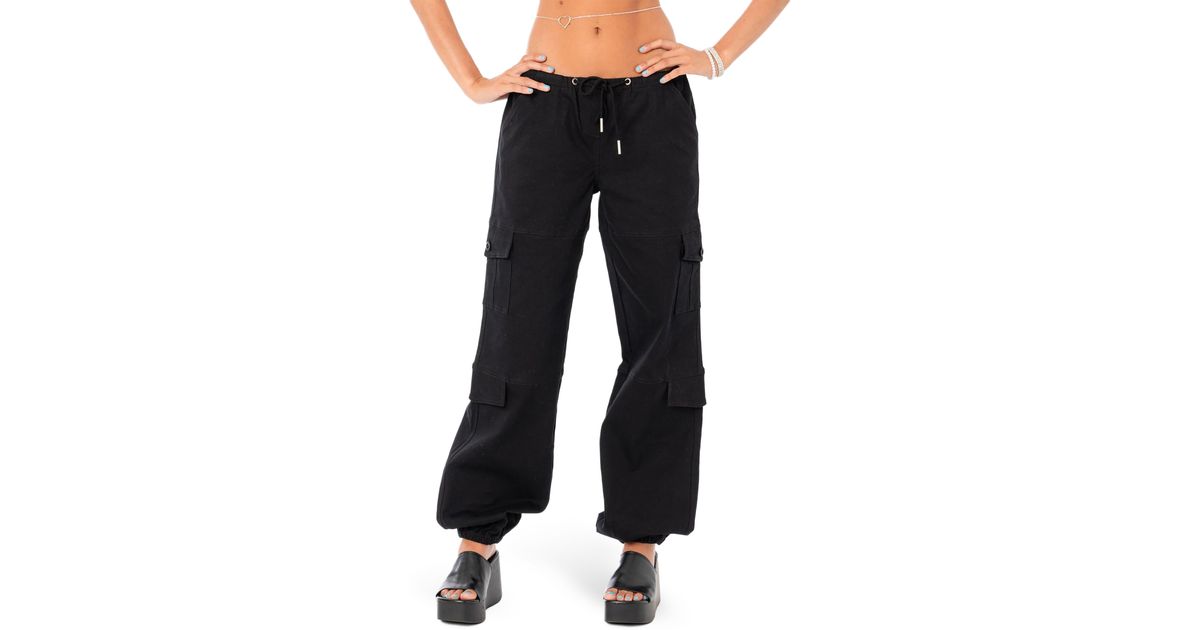 Edikted Boyfriend Cargo Pants in Black | Lyst