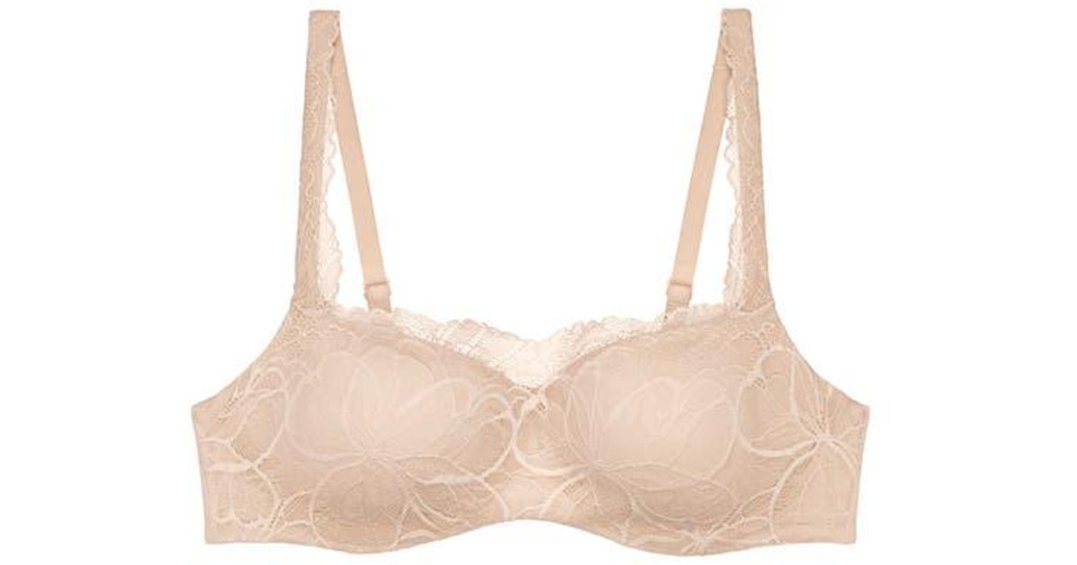 Triumph Body Makeup Illusion Lace Balconette Bra in Natural | Lyst