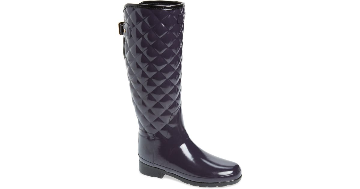 original refined high gloss quilted waterproof rain boot