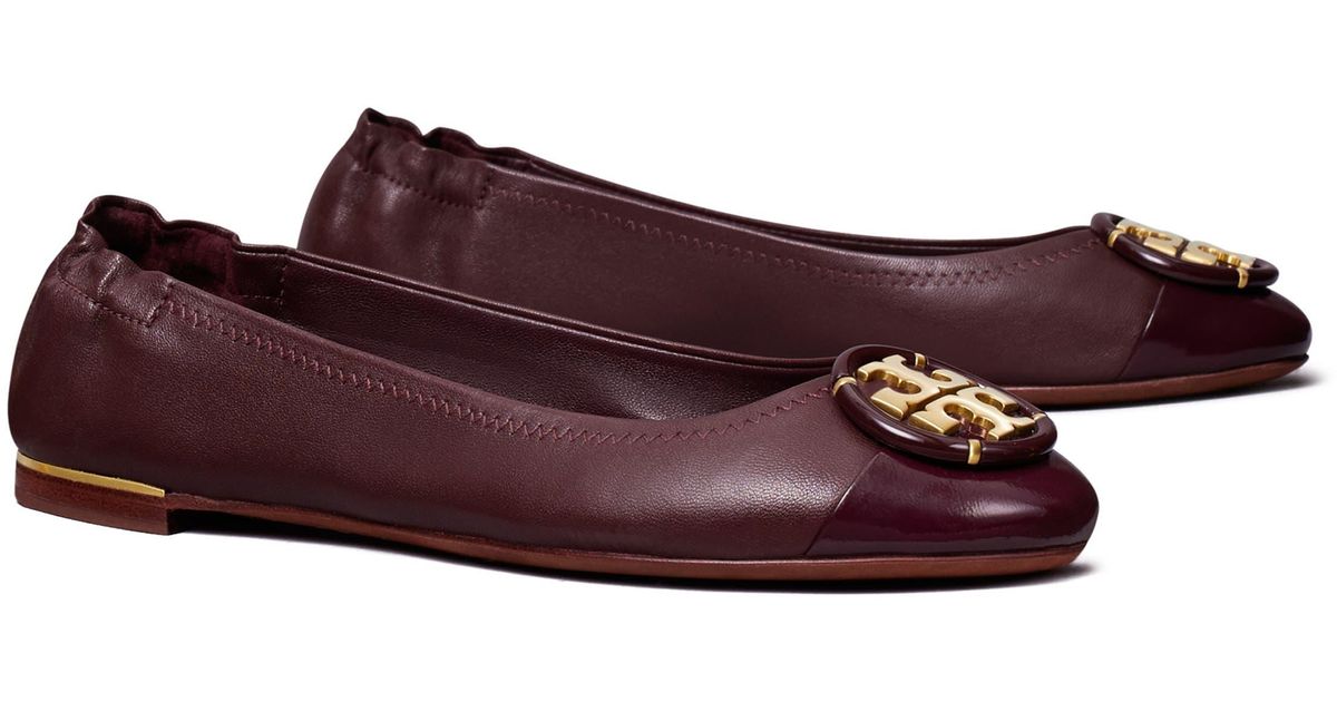 minnie logo medallion cap toe ballet flat
