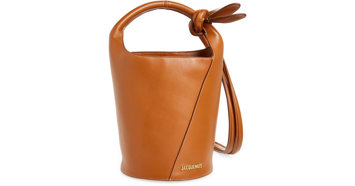 Jacquemus Le Petit Tourni Leather Bucket Bag in Brown | Lyst