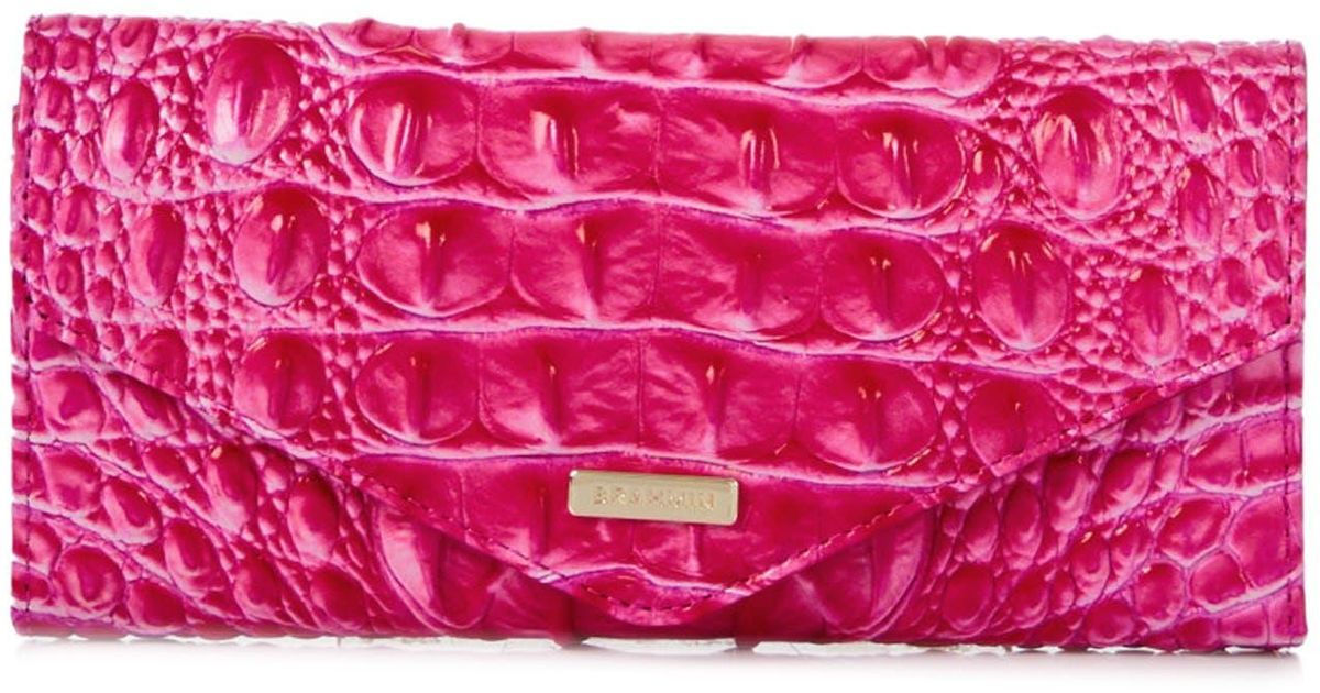 Brahmin Veronica Melbourne Croc Embossed Leather Envelope Wallet in