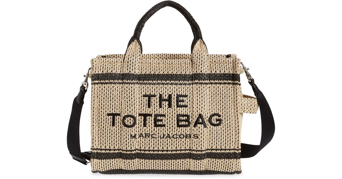 Marc Jacobs The Straw Medium Jacquard Tote Bag in Metallic | Lyst