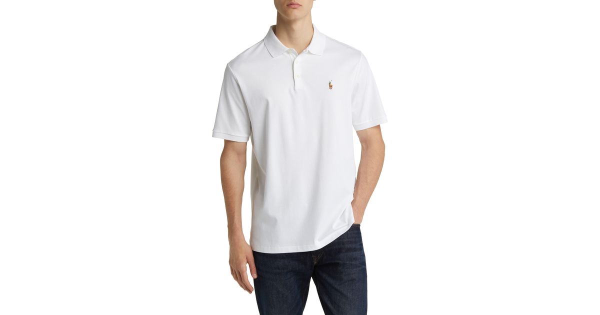 Polo Ralph Lauren Pima Cotton Polo in White for Men | Lyst