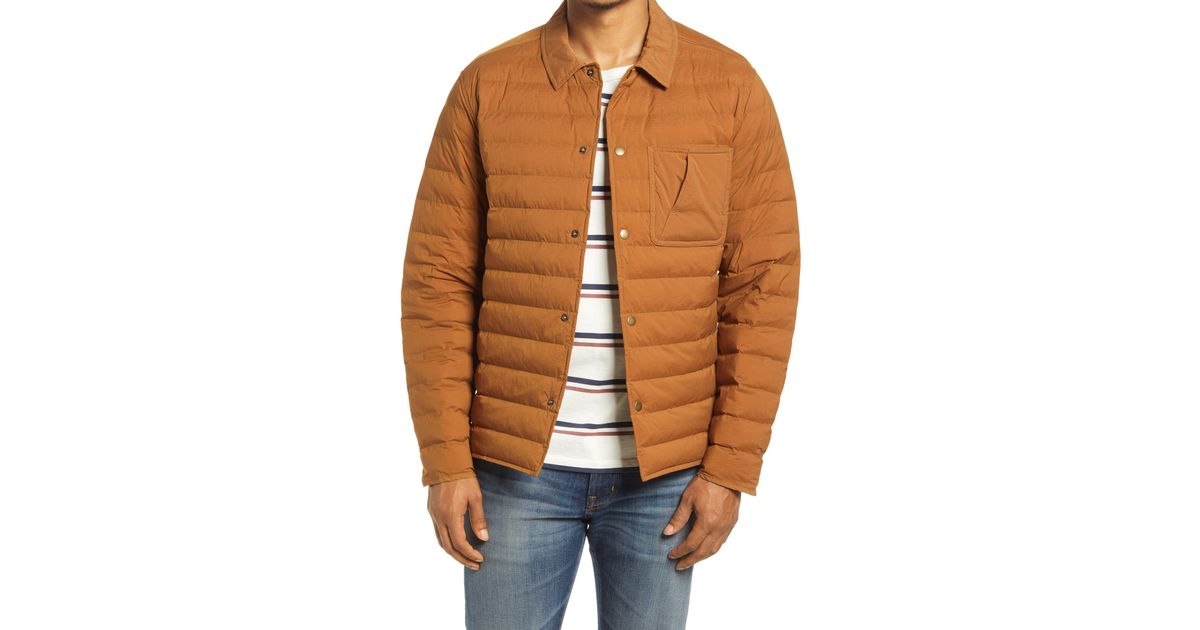 Billy Reid Quilted Shirt Jacket in Orange for Men Lyst
