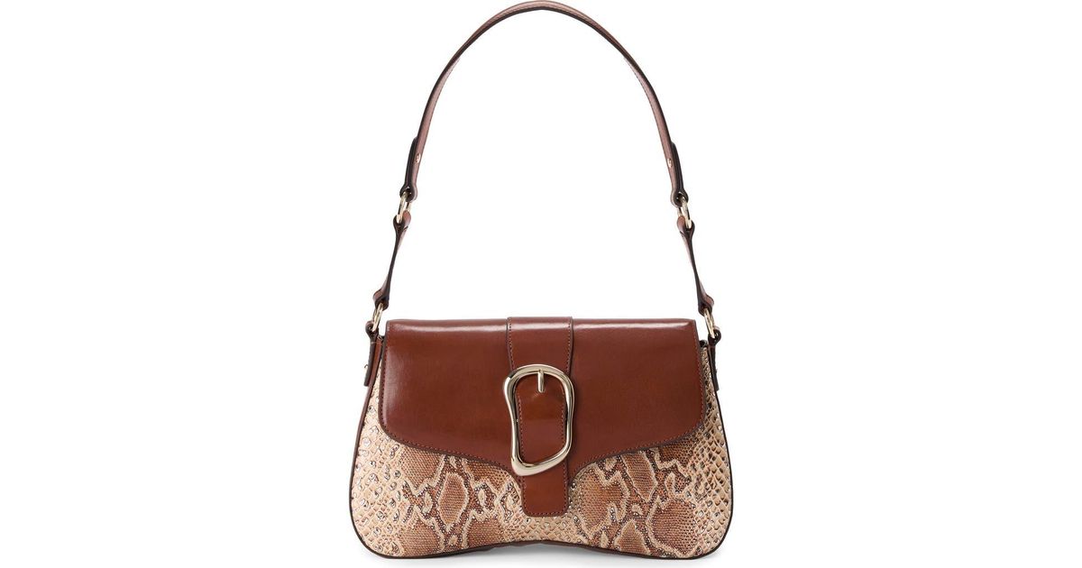 Brahmin Nerida Python Embossed & Smooth Leather Shoulder Bag in Brown ...