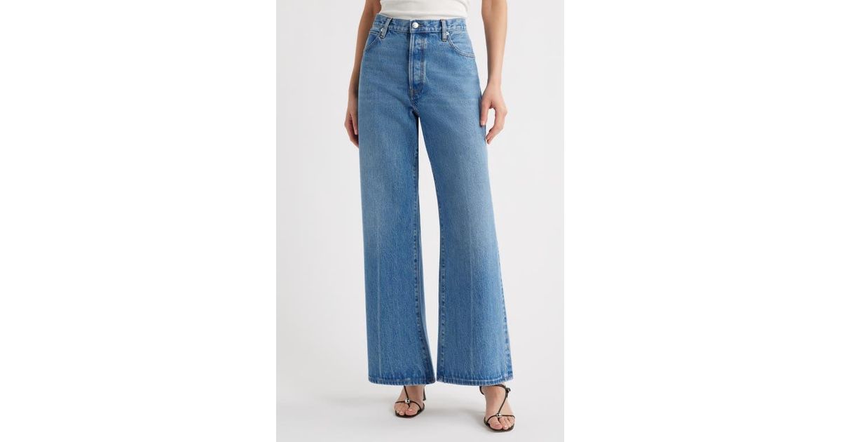 FRAME The Pixie Super High Waist Loose Wide Leg Jeans in Blue | Lyst