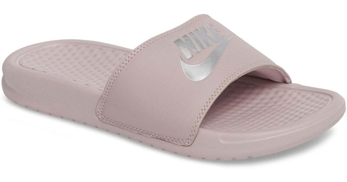 nike benassi slides pink