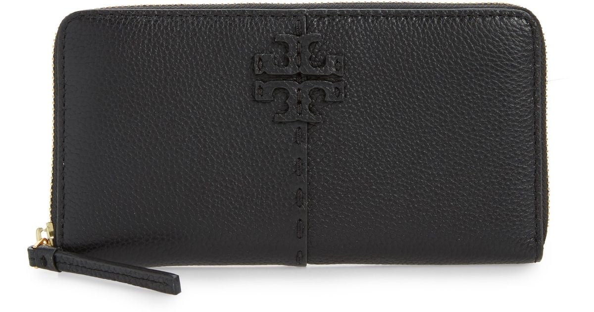 Tory Burch Mcgraw Zip Continental Wallet in Black Lyst