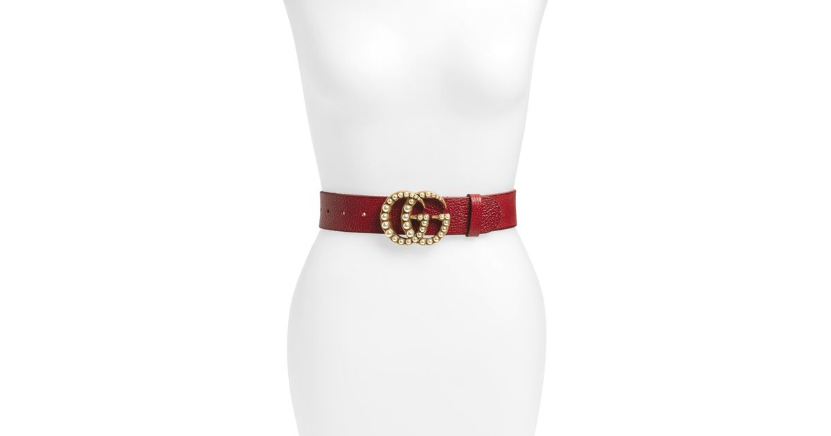gucci double g pearl belt