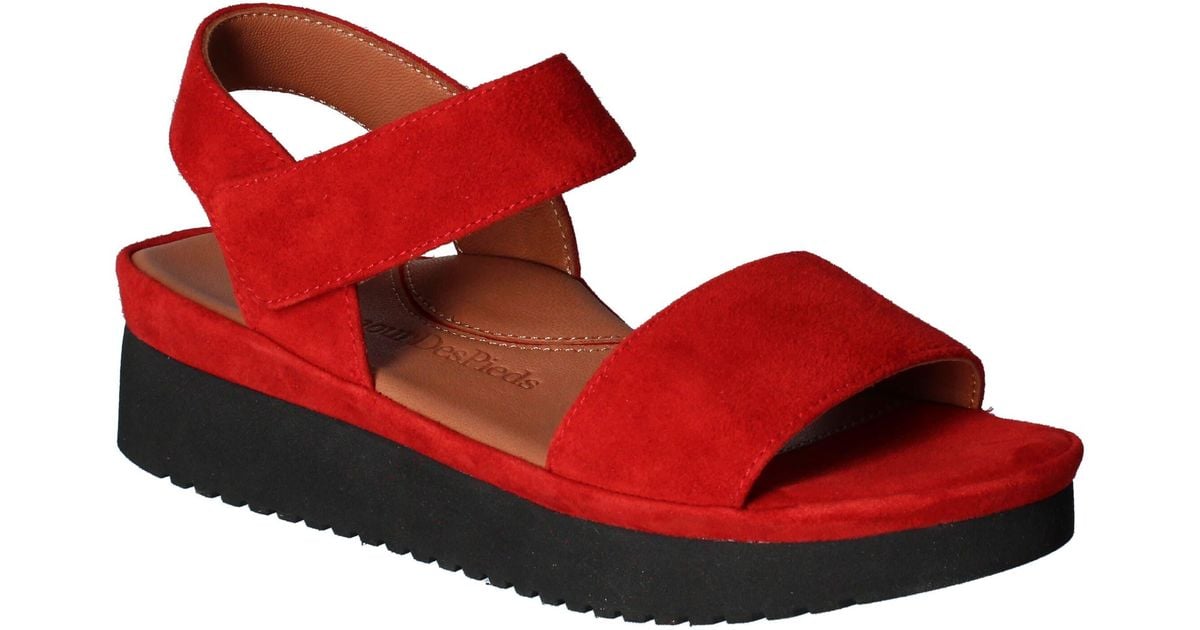 L'amour Des Pieds Abrilla Slingback Platform Sandal in Red | Lyst