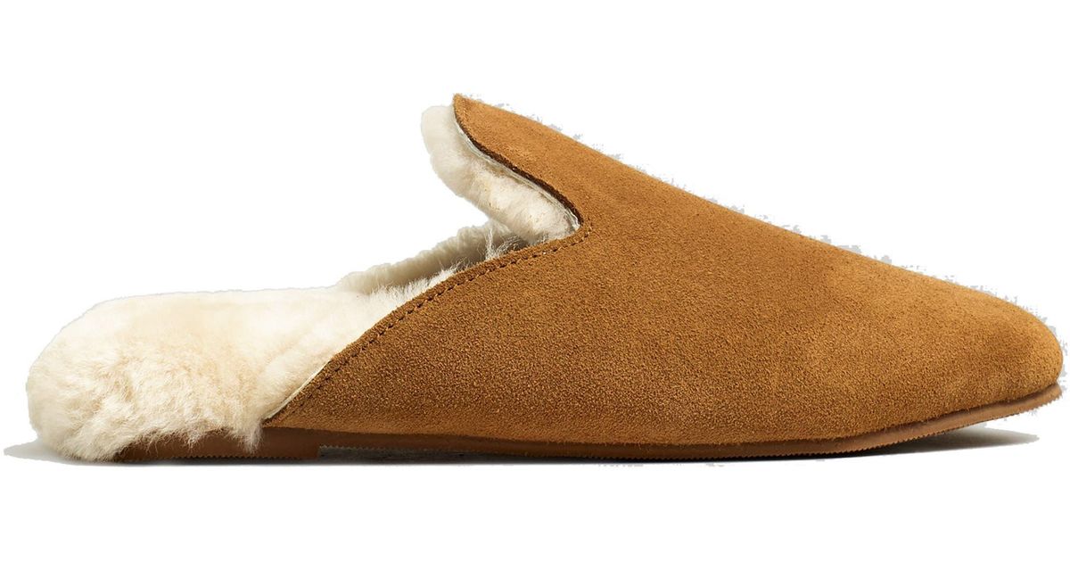 Madewell Ezra Genuine Shearling Slipper in Brown Lyst