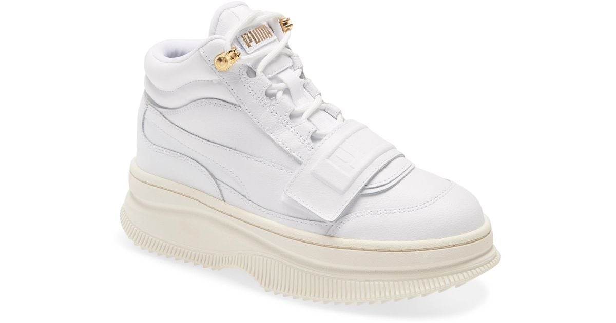 puma white leather deva trainers