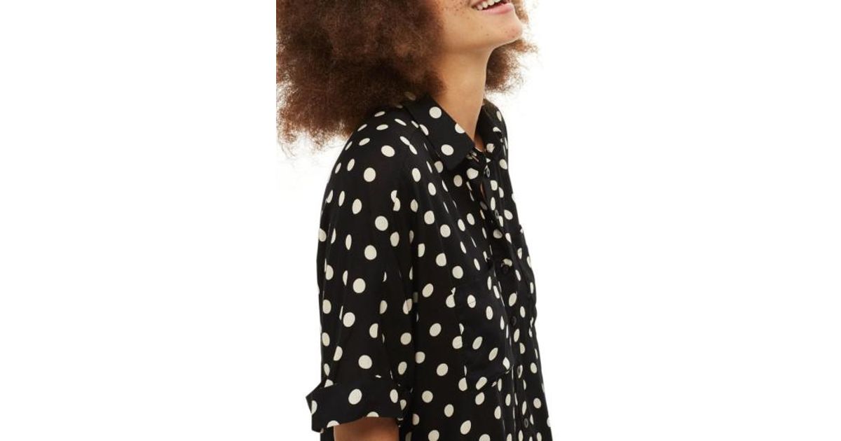 topshop polka dot top