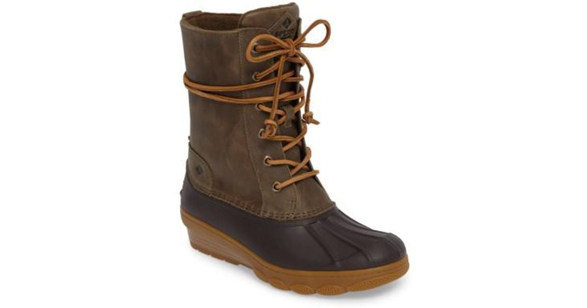 sperry saltwater wedge boots