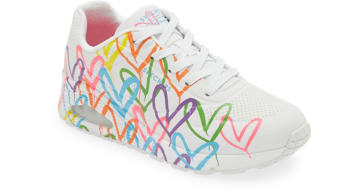 Skechers Uno Highlight Love Sneaker in White | Lyst