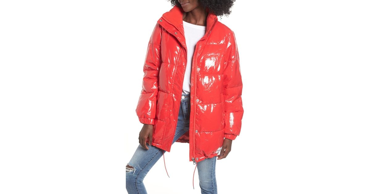 calvin klein glossy puffer jacket