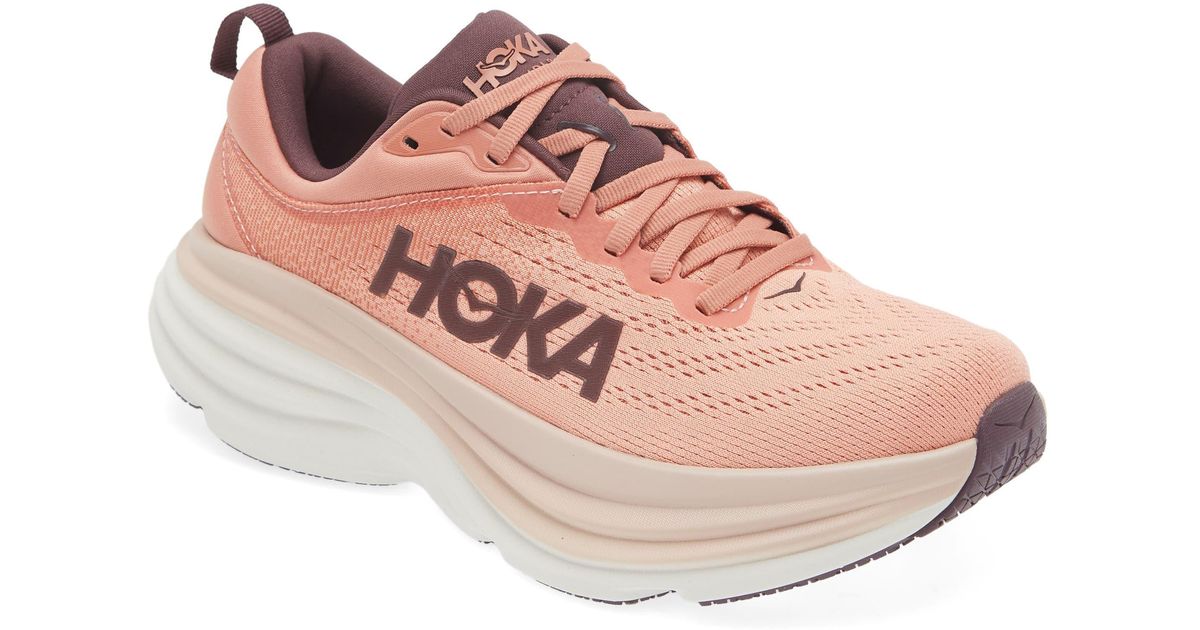 Hoka One One Bondi 8 Running Shoe in Pink Lyst