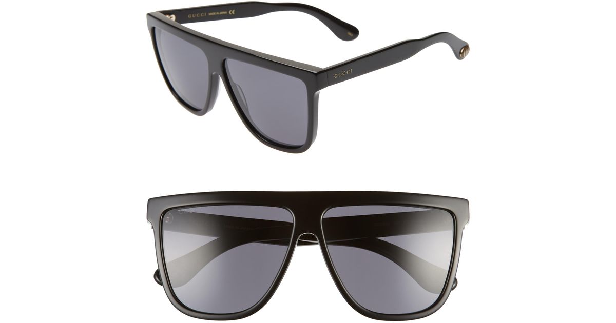 Gucci Flat Top Sunglasses in Black for Men Lyst
