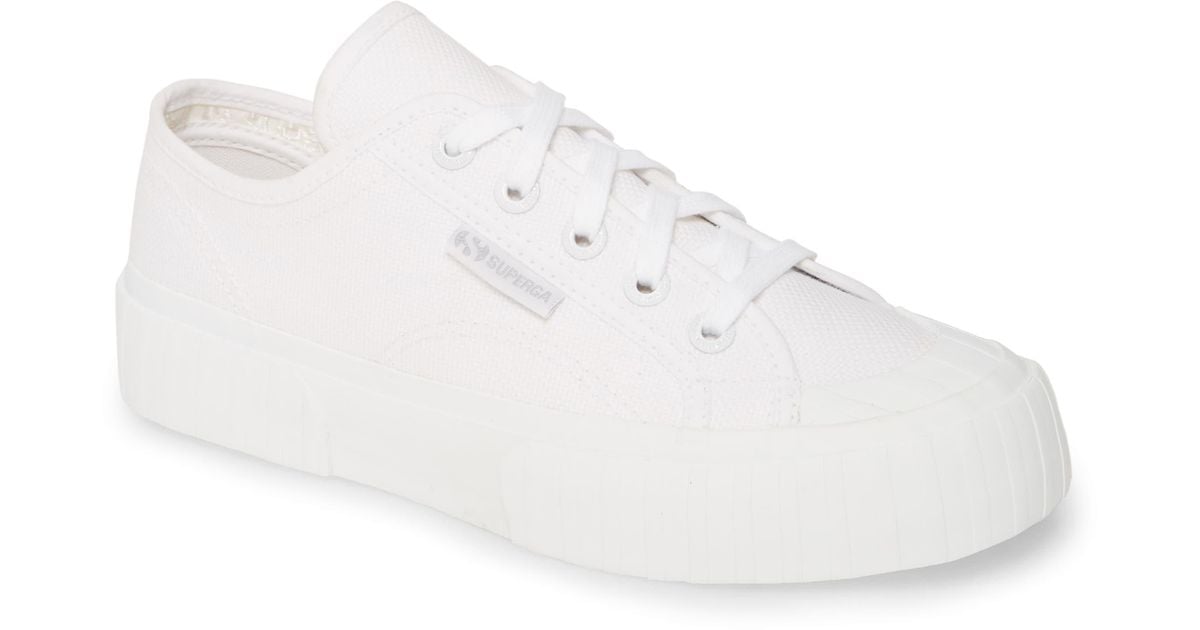 superga 2630 stripe total white fabric