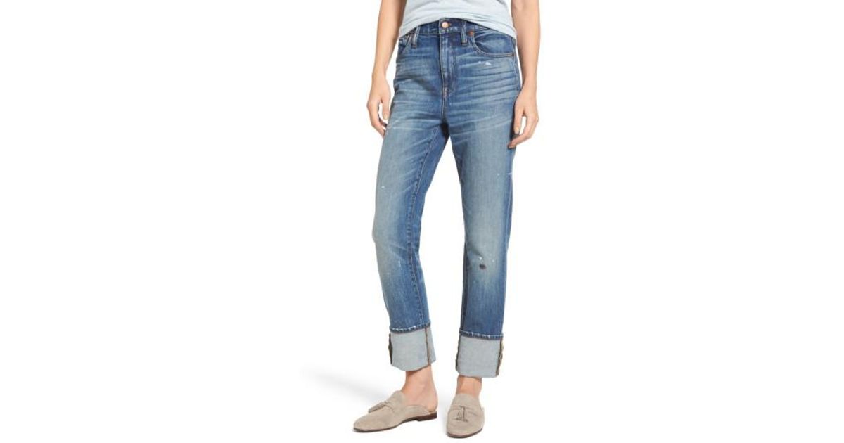 madewell high waist slim boy jean