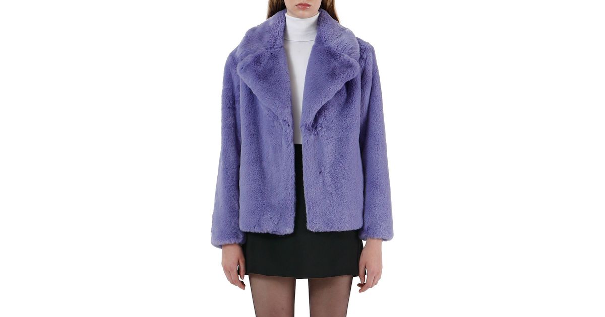 Apparis Milly Faux Fur Coat in Purple | Lyst