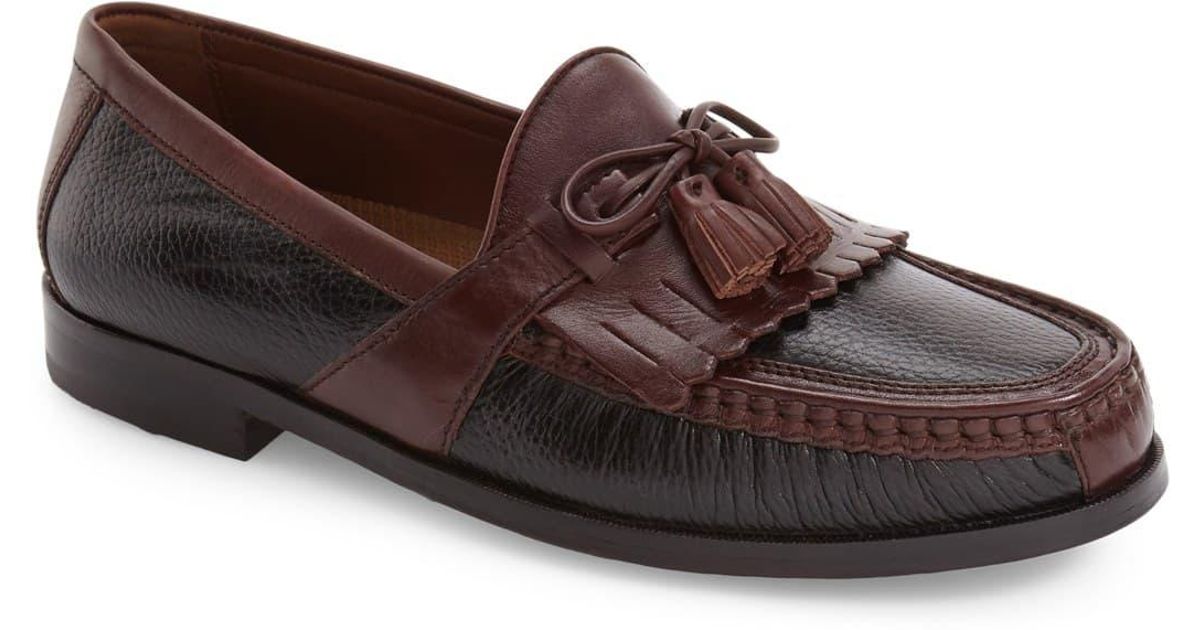 Johnston & Murphy Leather 'aragon Ii' Loafer in Black/ Brown Leather ...
