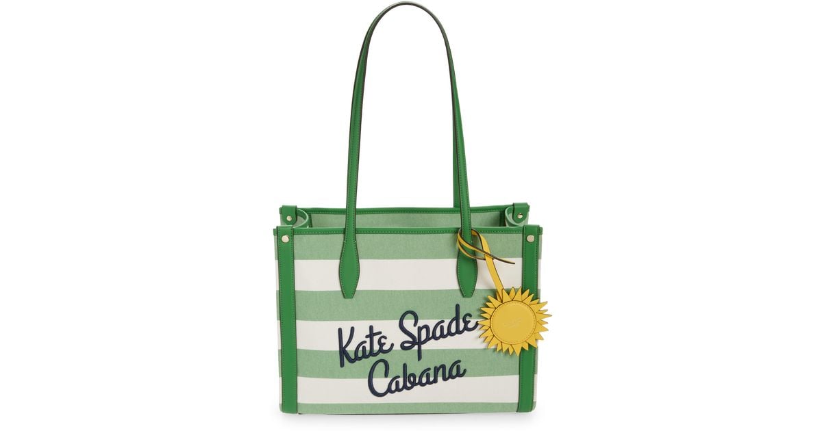 Kate Spade Market Cabana Medium Canvas Tote Bag in Green Lyst