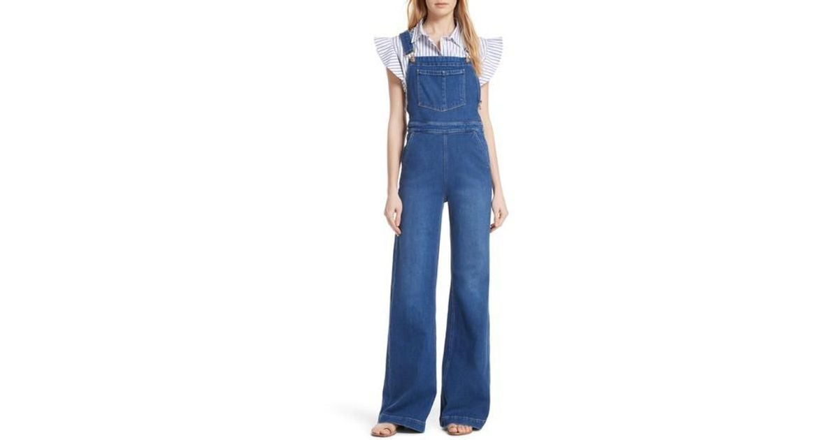 frame palazzo denim overalls
