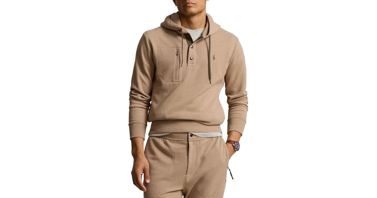 Polo Ralph Lauren Expedition Terry Henley Hoodie in Brown for Men Polo Ralph Lauren Expedition Terry Henley Hoodie in Brown for Men