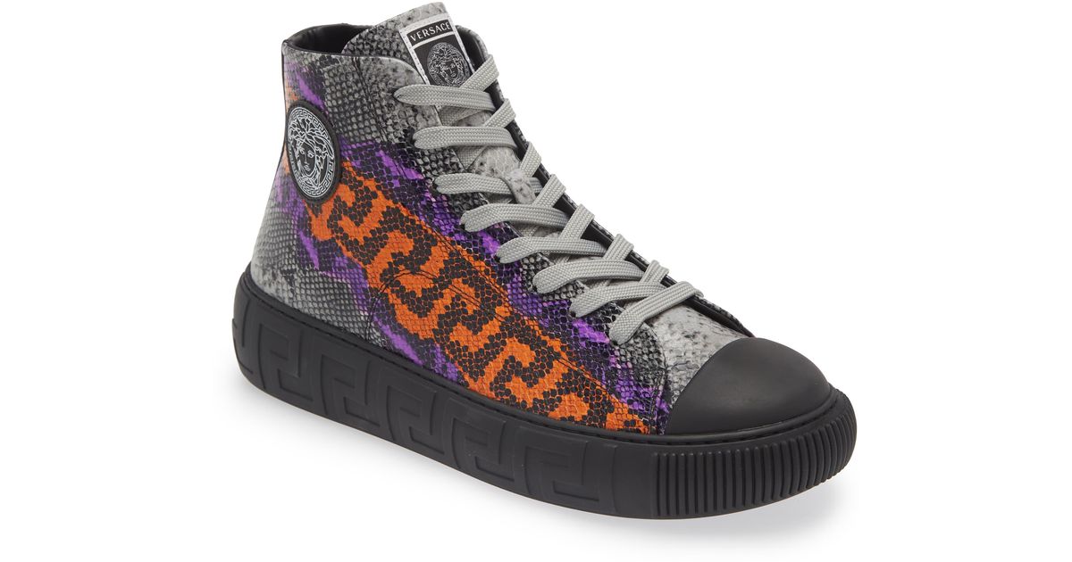 【23AW NEW】VERSACE / La Greca パイソンプリント スニーカー org.jpg