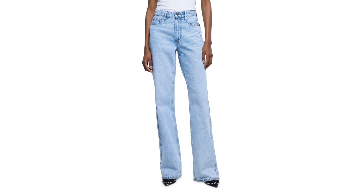 River Island '90s Bowie Long Straight Leg Jeans in Blue | Lyst
