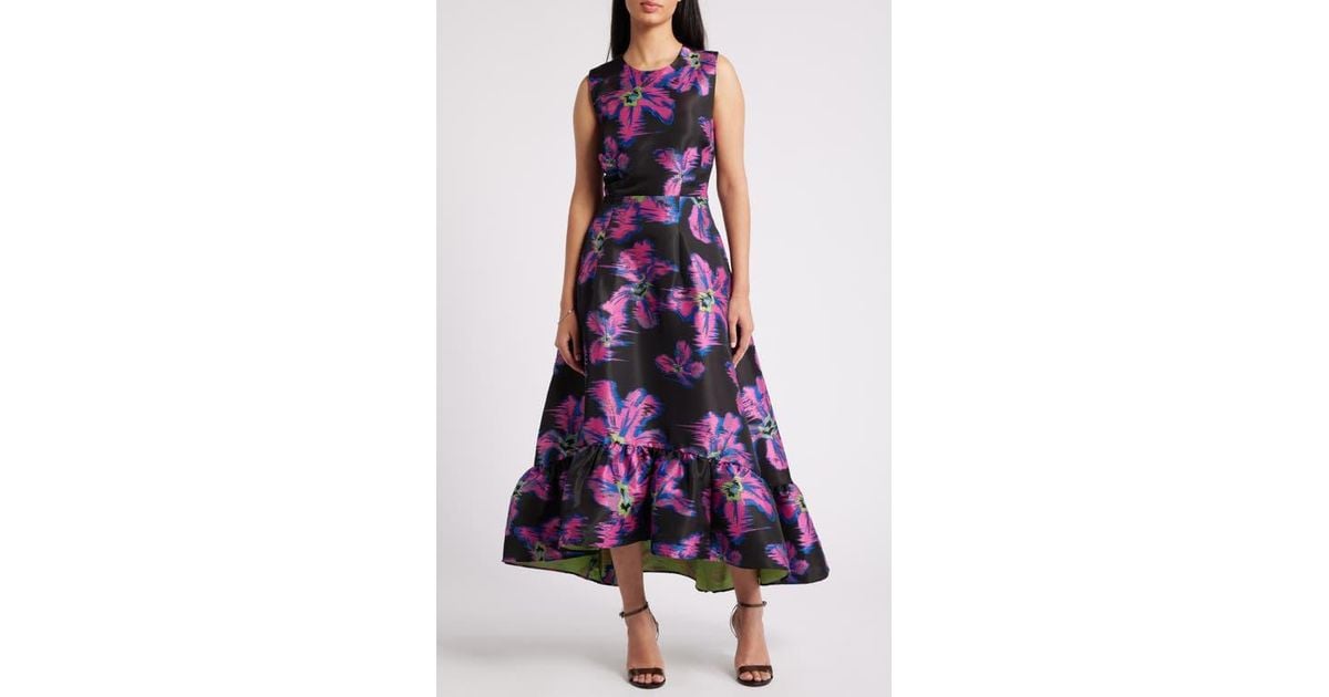Chelsea28 Floral Jacquard A-Line Dress in Purple | Lyst