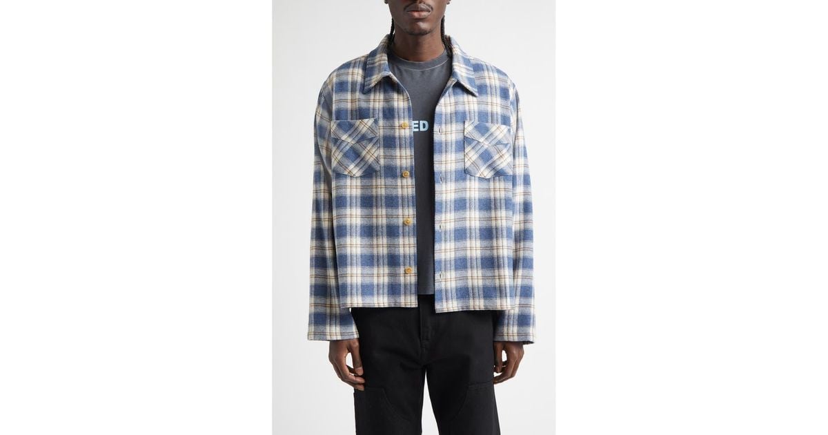 Stockholm Surfboard Club Club Plaid Overshirt in Blue for Men | Lyst