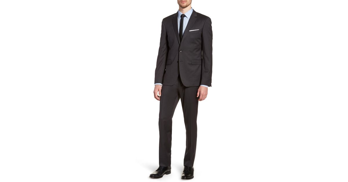 BOSS by Hugo Boss Boss 'ryan/win' Extra Trim Fit Solid Wool Suit in Dark  Grey (Gray) for Men - Lyst