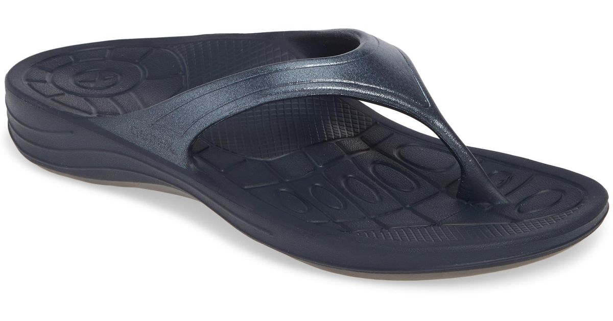 Aetrex Fiji Flip Flop in Navy (Blue) - Lyst