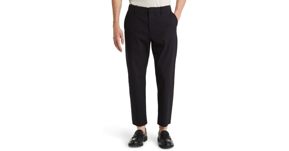 Rag & Bone Shift Stretch Cotton Seersucker Pants in Black for Men | Lyst