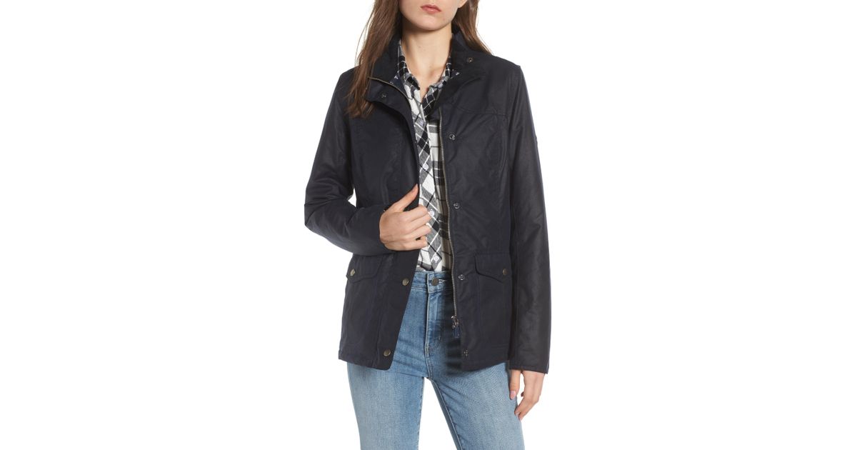 barbour sandsend waxed cotton utility jacket