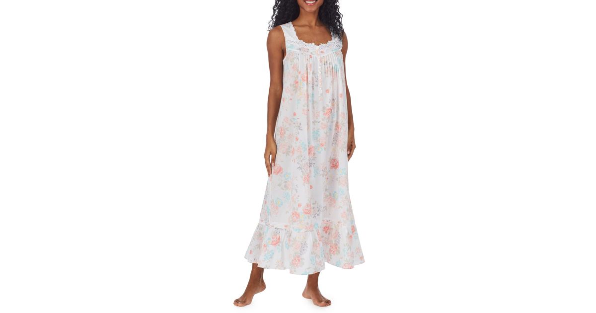 Eileen West Floral Cotton Lawn Ballet Nightgown Lyst